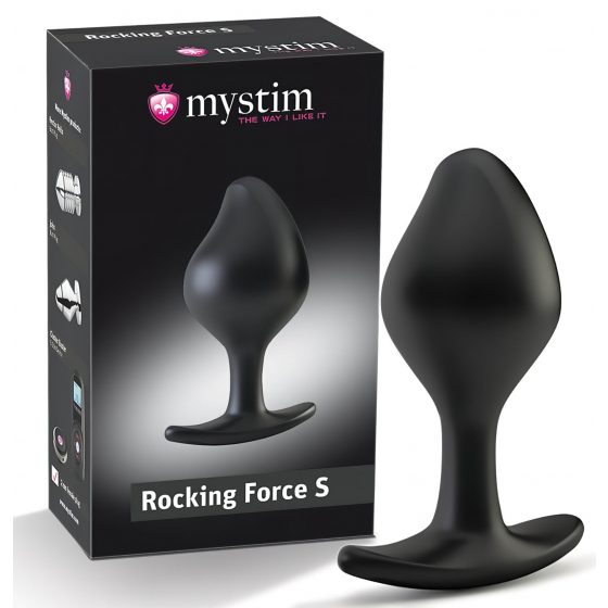 mystim Rocking Force S - elektro kuželové dildo - malé (černé)