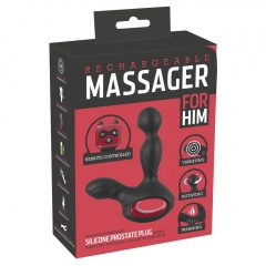   You2Toys - Massager - nabíjecí, rotační vibrátor s ohřívací funkcí na dálkové ovládání (černý)