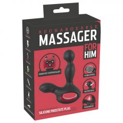   You2Toys - Massager - nabíjecí, rotační vibrátor s ohřívací funkcí na dálkové ovládání (černý)