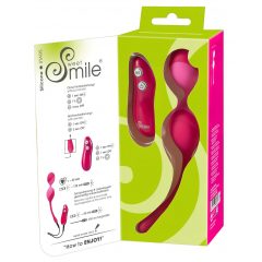   SMILE Love Balls - 82g -ové, nabíjecí vibrační vajíčko na dálkové ovládání (růžové)