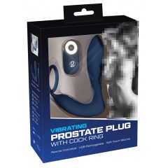   You2Toys Prostata Plug - nabíjecí anální vibrátor s kroužkem na penis a dálkovým ovladačem (modrý)