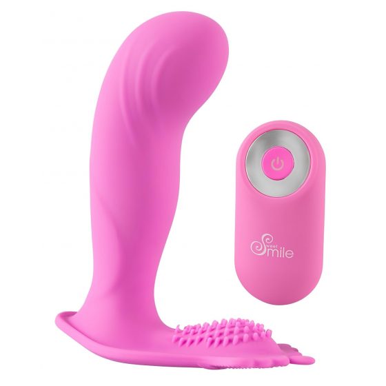 SMILE G-Spot Panty - nabíjecí připínací vibrátor na dálkové ovládání (růžový)