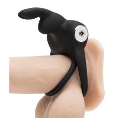   Happyrabbit Cock - vodotěsný, akumulátorový kroužek na penis a varlata (černý)