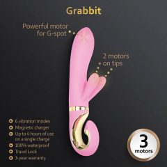   G-Vibe GRabbit - akumulátorový, 3motorový G-bodový vibrátor (růžový)