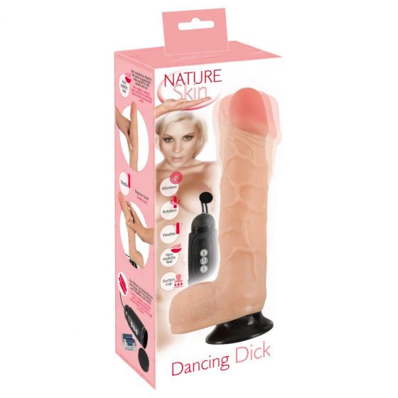 Nature Skin Dancing Dick - rotační realistický vibrátor (tělová barva)