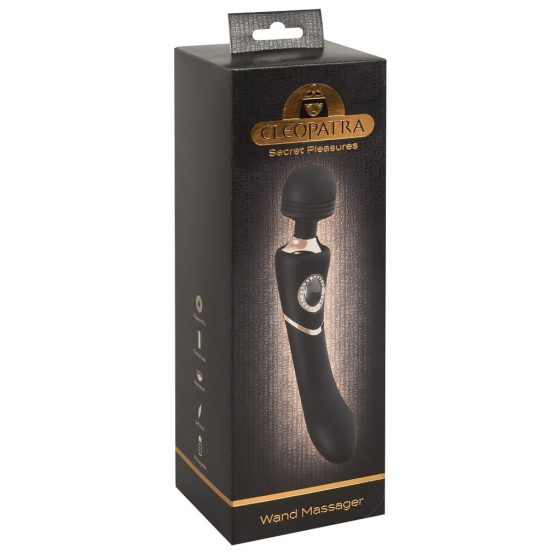 Cleopatra Wand Massager - vodotěsný, nabíjecí masážní vibrátor (černý)