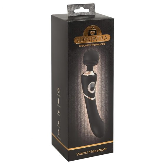 Cleopatra Wand Massager - vodotěsný, nabíjecí masážní vibrátor (černý)