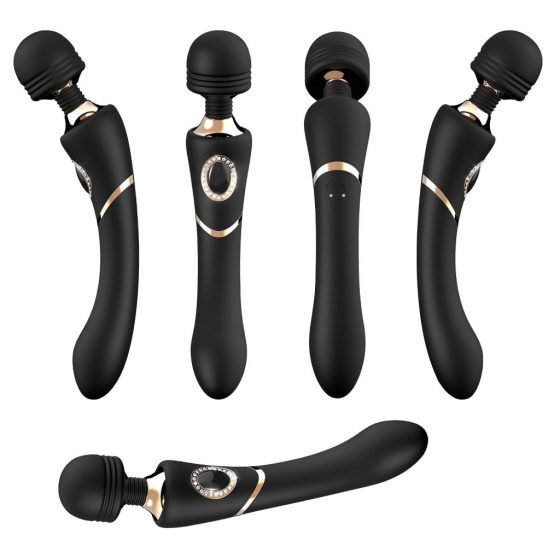 Cleopatra Wand Massager - vodotěsný, nabíjecí masážní vibrátor (černý)