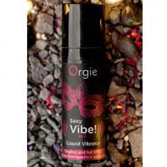   Orgie Sexy Vibe HOT - jahodový, hřejivý tekutý vibrátor (15 ml)