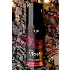   Orgie Sexy Vibe HOT - jahodový, hřejivý tekutý vibrátor (15 ml)