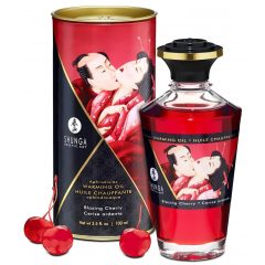 Shunga - hřejivý masážní olej - třešeň (100 ml)