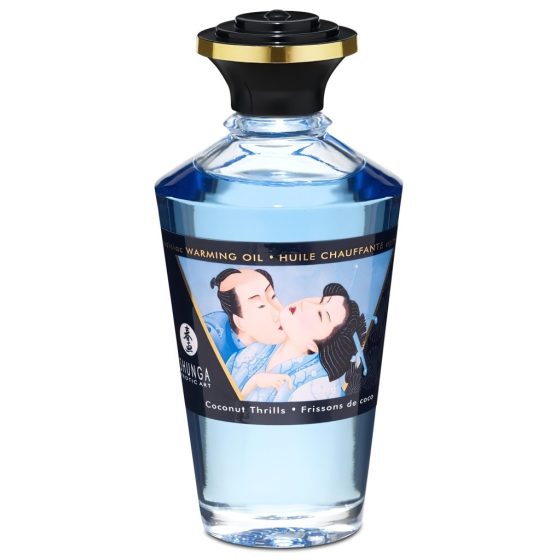 Shunga - hřejivý masážní olej - kokosový (100 ml)