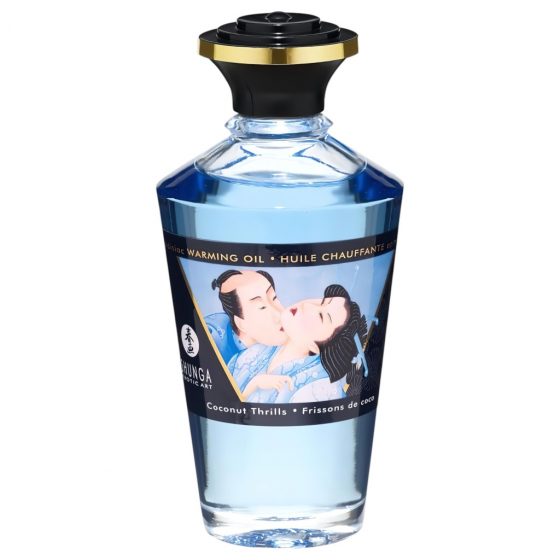 Shunga - hřejivý masážní olej - kokosový (100 ml)