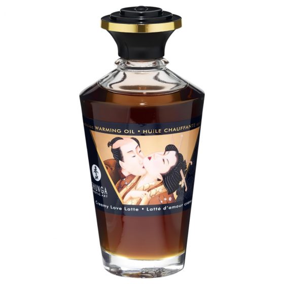 Shunga - hřejivý masážní olej - krémové latté (100 ml)