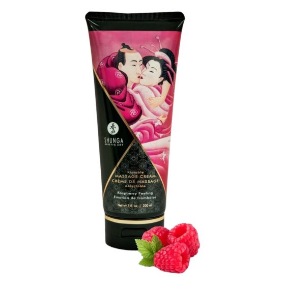 Shunga - masážní krém - malina (200 ml)