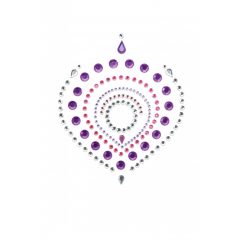   Sada intimních šperků s třpytivými diamanty - 3 kusy (růžovo-fialová)