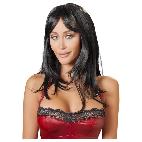 Cottelli Wig Long Black - dlouhá, černá paruka