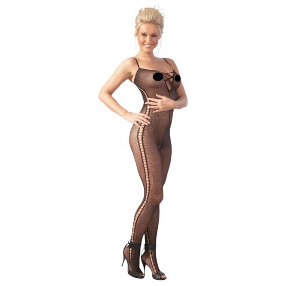 / NO:XQSE - Vzorované bodystocking - černá