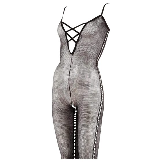 / NO:XQSE - Vzorované bodystocking - černá