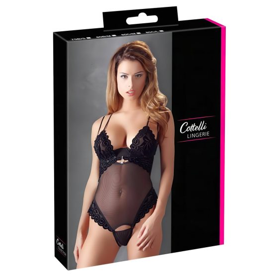 Cottelli String Body - sametové body (černé)