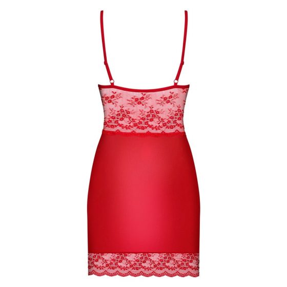 Obsessive Lovica - krajková noční košilka s tangy (červená)