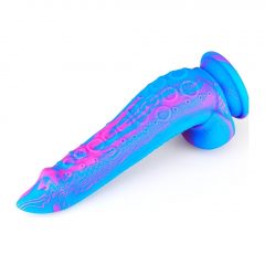   Inkipus - Silikonové dildo s varlaty - 18 cm (modro-růžové)