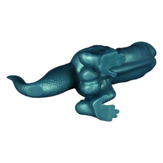 Toppedmonster - Dinosauří silikonové dildo - 26 cm (tyrkysové)