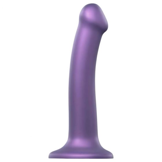 Strap-on-me Metallic Shine M - dildo vhodné pro pokožku - střední (metalická fialová)