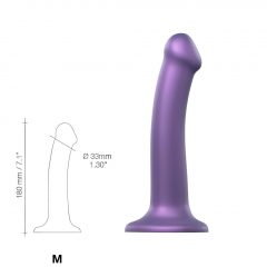   Strap-on-me Metallic Shine M - dildo vhodné pro pokožku - střední (metalická fialová)