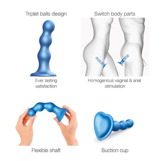 Strap-on-me Balls M - dildo ve tvaru koule s nožičkami (modré)