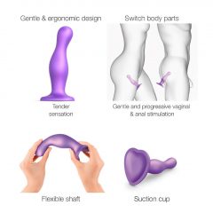   Strap-on-me Curvy S - zvlněné dildo s nožičkami (fialové)