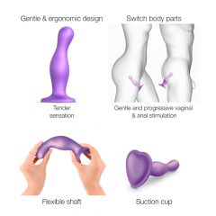   Strap-on-me Curvy L - zvlněné dildo s nožičkami (fialové)