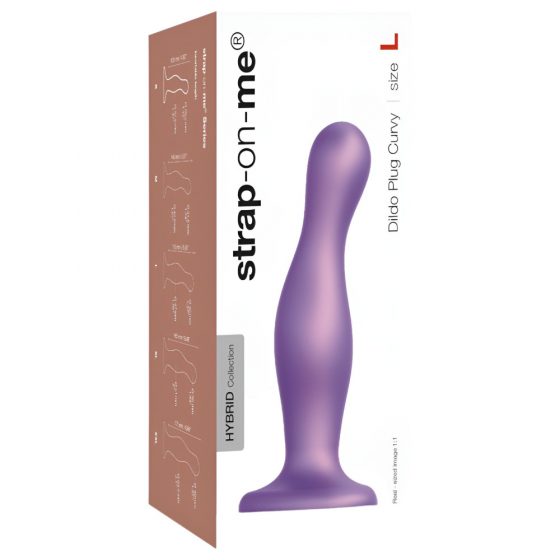 Strap-on-me Curvy L - zvlněné dildo s nožičkami (fialové)