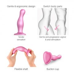   Strap-on-me Curvy S - zvlněné dildo s nožičkami (růžové)