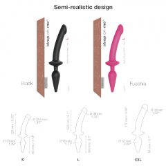   Strap-on-me Swith Semi-Realistic XXL - silikonové dildo 2v1 (černé)