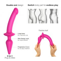   Strap-on-me Swith Semi-Realistic S - silikonové dildo 2v1 (růžové)