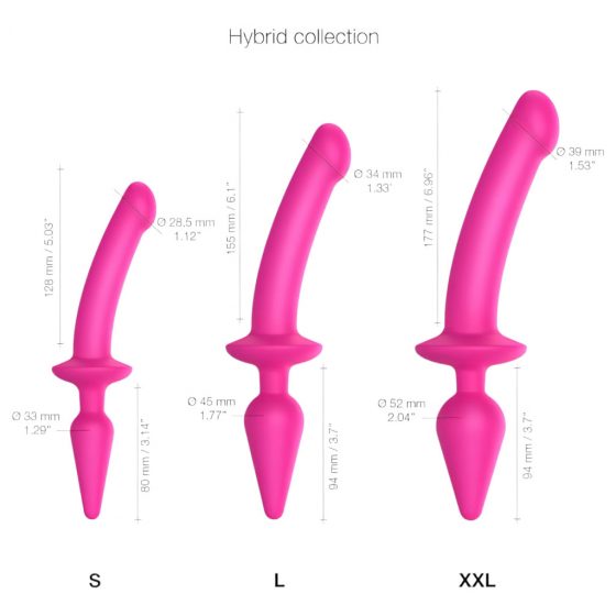 Strap-on-me Swith Semi-Realistic S - silikonové dildo 2v1 (růžové)