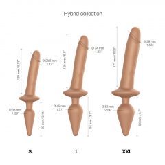   Strap-on-me Swith Realistic S - silikonové dildo 2v1 (tmavě přírodní)