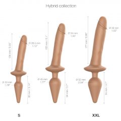   Strap-on-me Swith Realistic S - silikonové dildo 2v1 (tmavě přírodní)