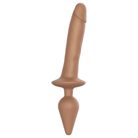 Strap-on-me Swith Realistic L - silikonové dildo 2v1 (tmavě přírodní)