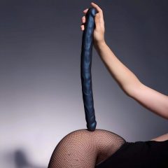 Strap-on-me - dvojitý dildo (kovově modrá)