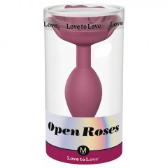   Love to Love Open Roses M - silikonobvé anaální dildo ( bordó)