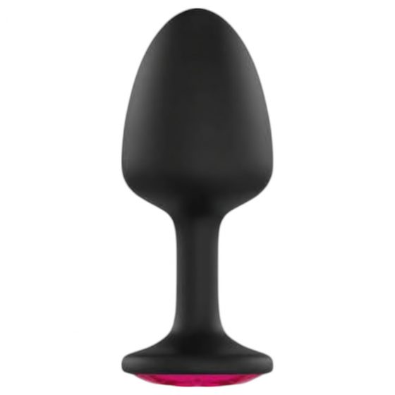 Dorcel Geisha Plug Ruby M - růžové anální dildo s kamínky (černé)