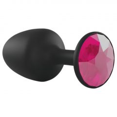   Dorcel Geisha Plug Ruby M - růžové anální dildo s kamínky (černé)