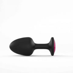   Dorcel Geisha Plug Ruby M - růžové anální dildo s kamínky (černé)