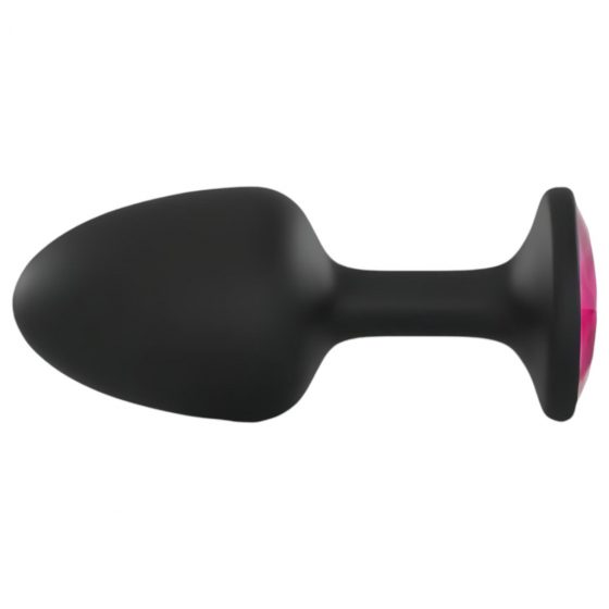 Dorcel Geisha Plug Ruby M - růžové anální dildo s kamínky (černé)