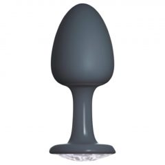   Dorcel Geisha Plug Diamond L - anální dildo s bílým kamenem (černé)