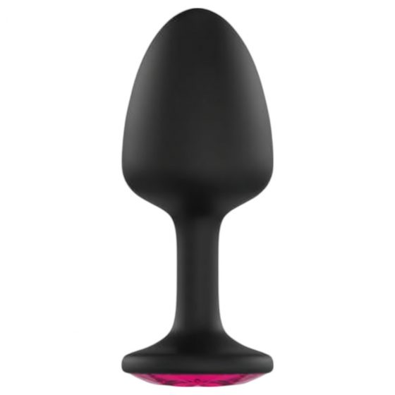 Dorcel Geisha Plug Ruby L - růžové anální dildo s kamínky (černé)