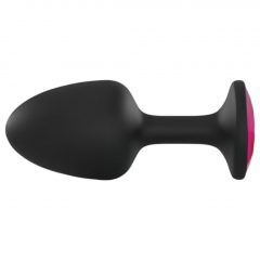   Dorcel Geisha Plug Ruby L - růžové anální dildo s kamínky (černé)