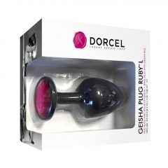   Dorcel Geisha Plug Ruby L - růžové anální dildo s kamínky (černé)